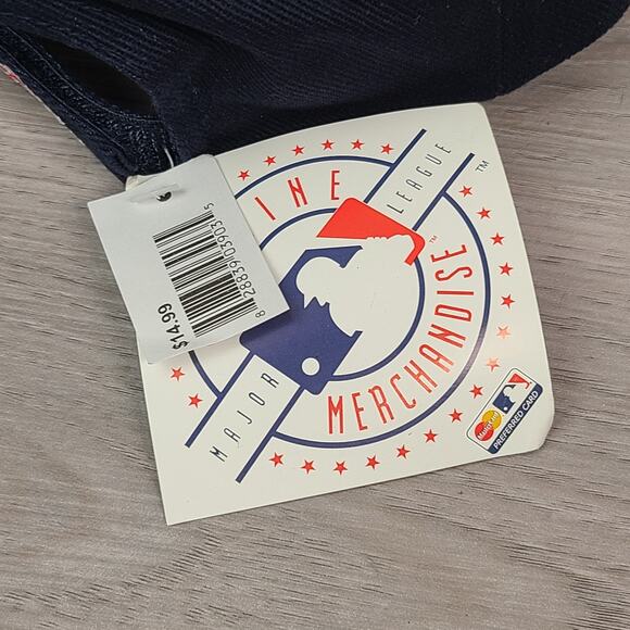 TEI MLB Adjustable Baseball Cap Hat Boston Redsox Navy White Red NWT - Picture 3 of 5